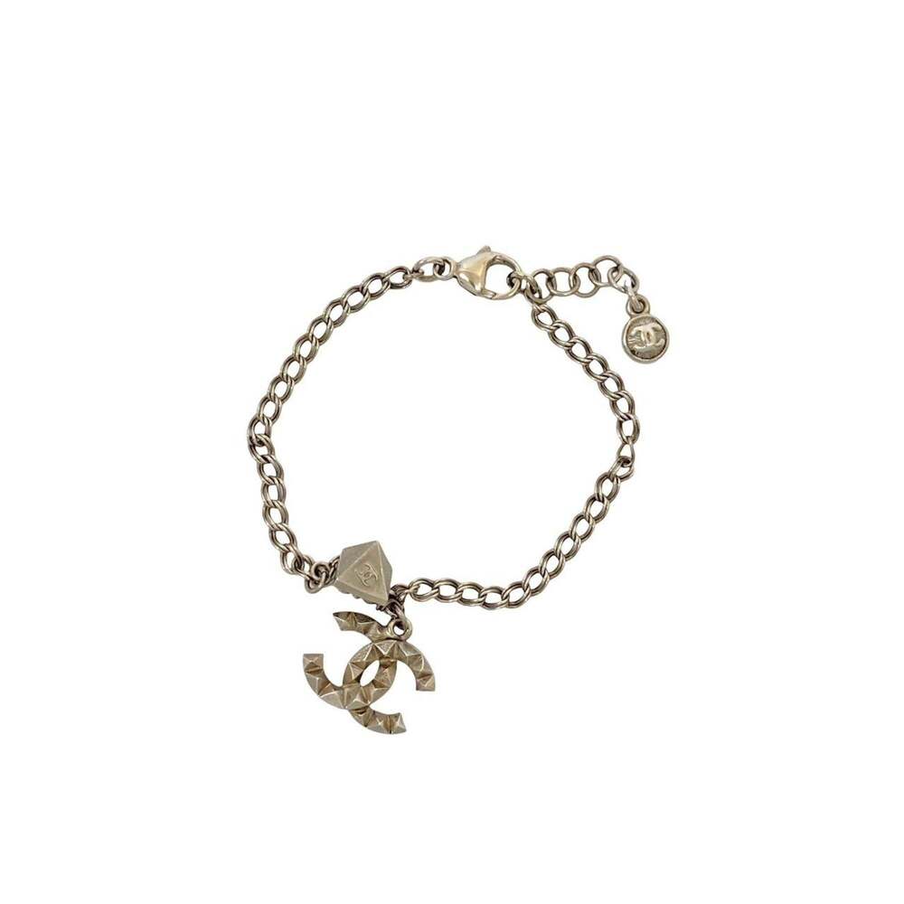 CHANEL Authentic Silver Logo Charm Bracelet - Picture 4 of 5